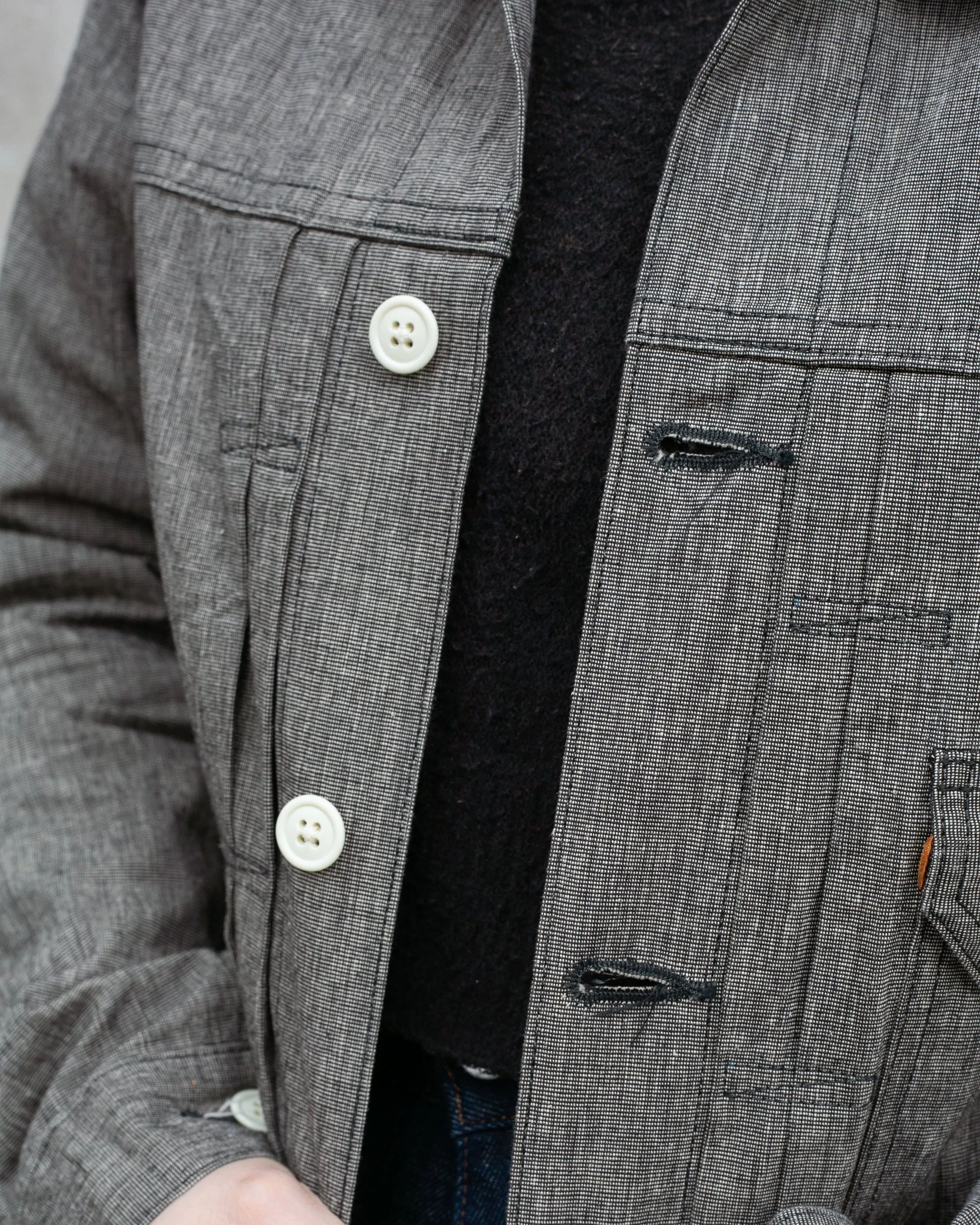 Japanese Repro Type 1 Cotton Chambray Trucker Jacket, Burgus Plus Brand - 38 sold by Kiriko product image thumbnail 2