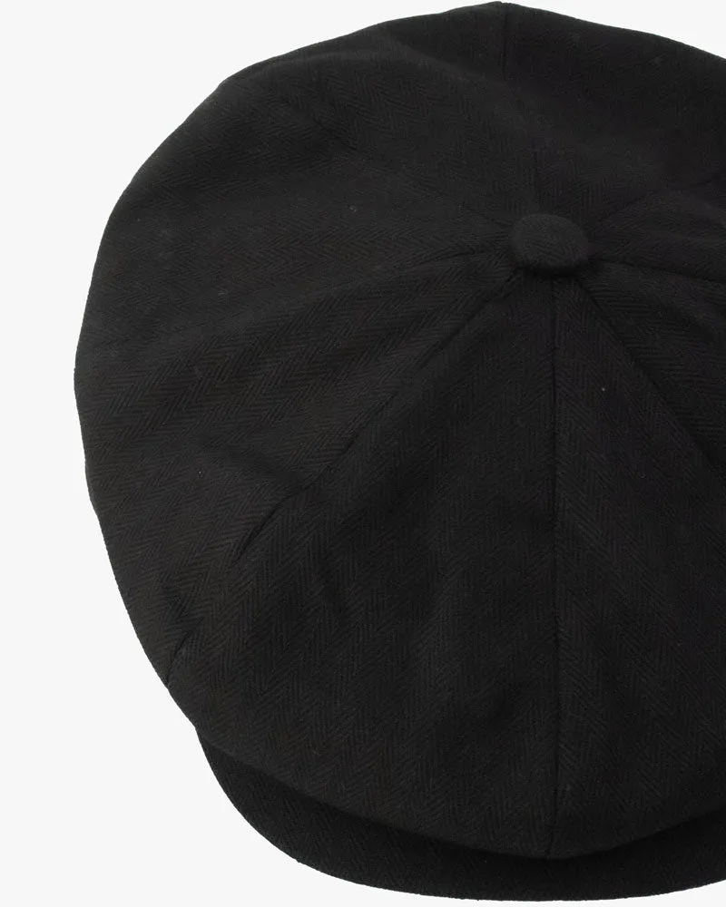 Newsboy Cap, Brixton, Brood, Black Herringbone sold by Kiriko product image thumbnail 3