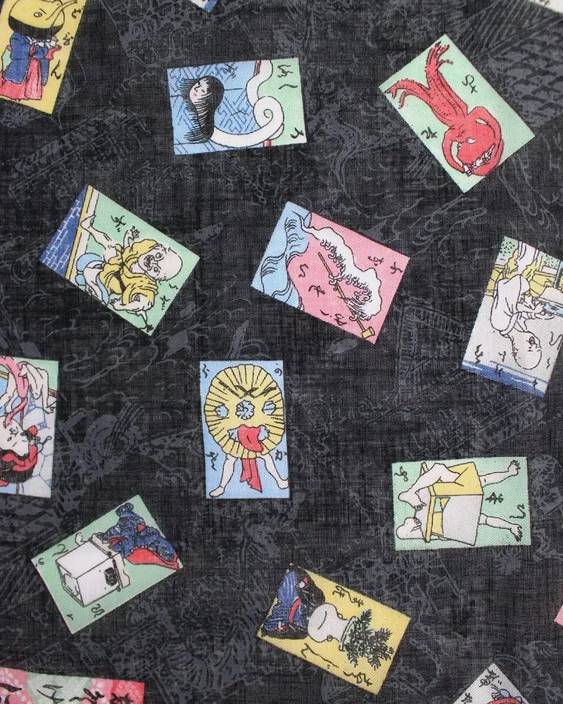 Japanese Handkerchief, Yokai Collectible Cards, Black sold by Kiriko product image thumbnail 3