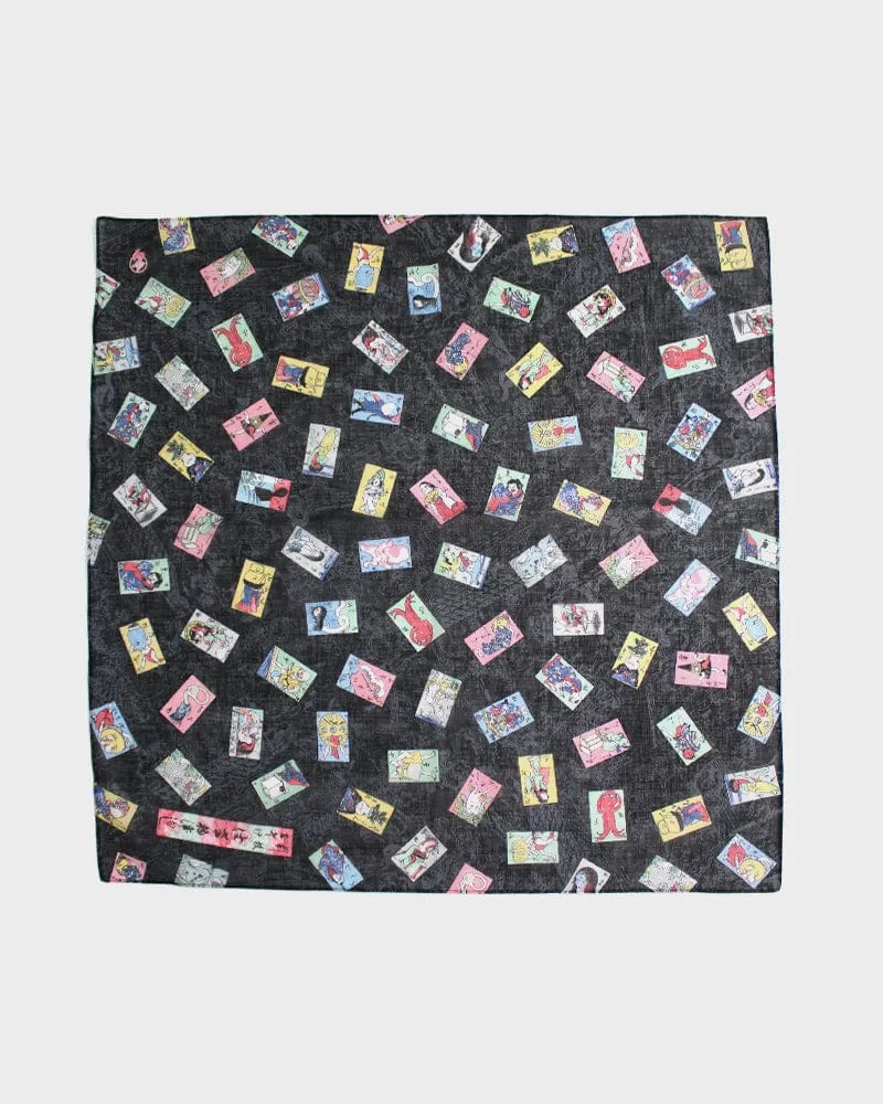 Japanese Handkerchief, Yokai Collectible Cards, Black sold by Kiriko product image thumbnail 2