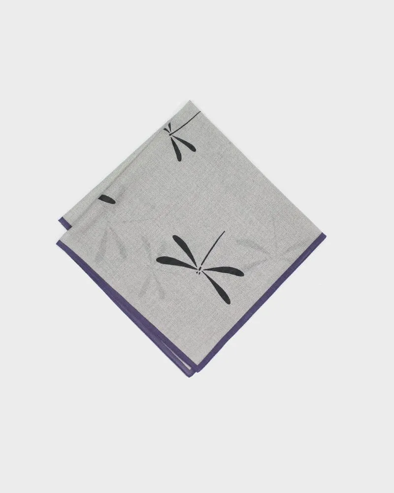 Japanese Handkerchief, Classic, Purple & Charcoal Tonbo sold by Kiriko