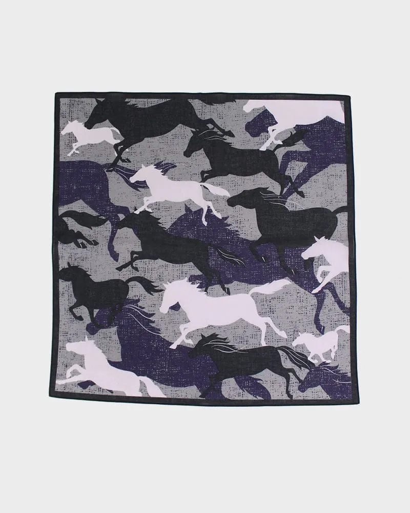 Japanese Handkerchief, Classic, Purple Horses sold by Kiriko product image thumbnail 2