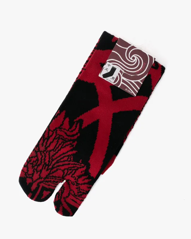 Wa Modern, Tabi Socks, Crew, Wa-Mode Red (M/L) sold by Kiriko