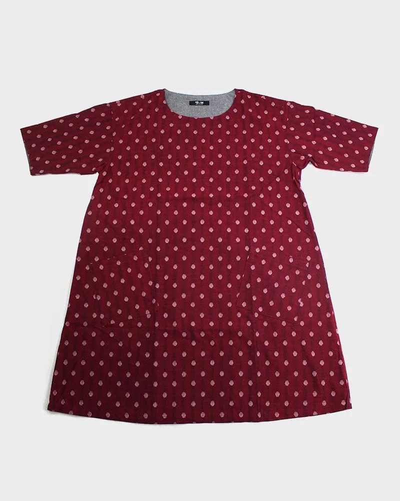 ToK Pocket Dress, Oversized A-Line, Red with Polka Dots sold by Kiriko product image thumbnail 2