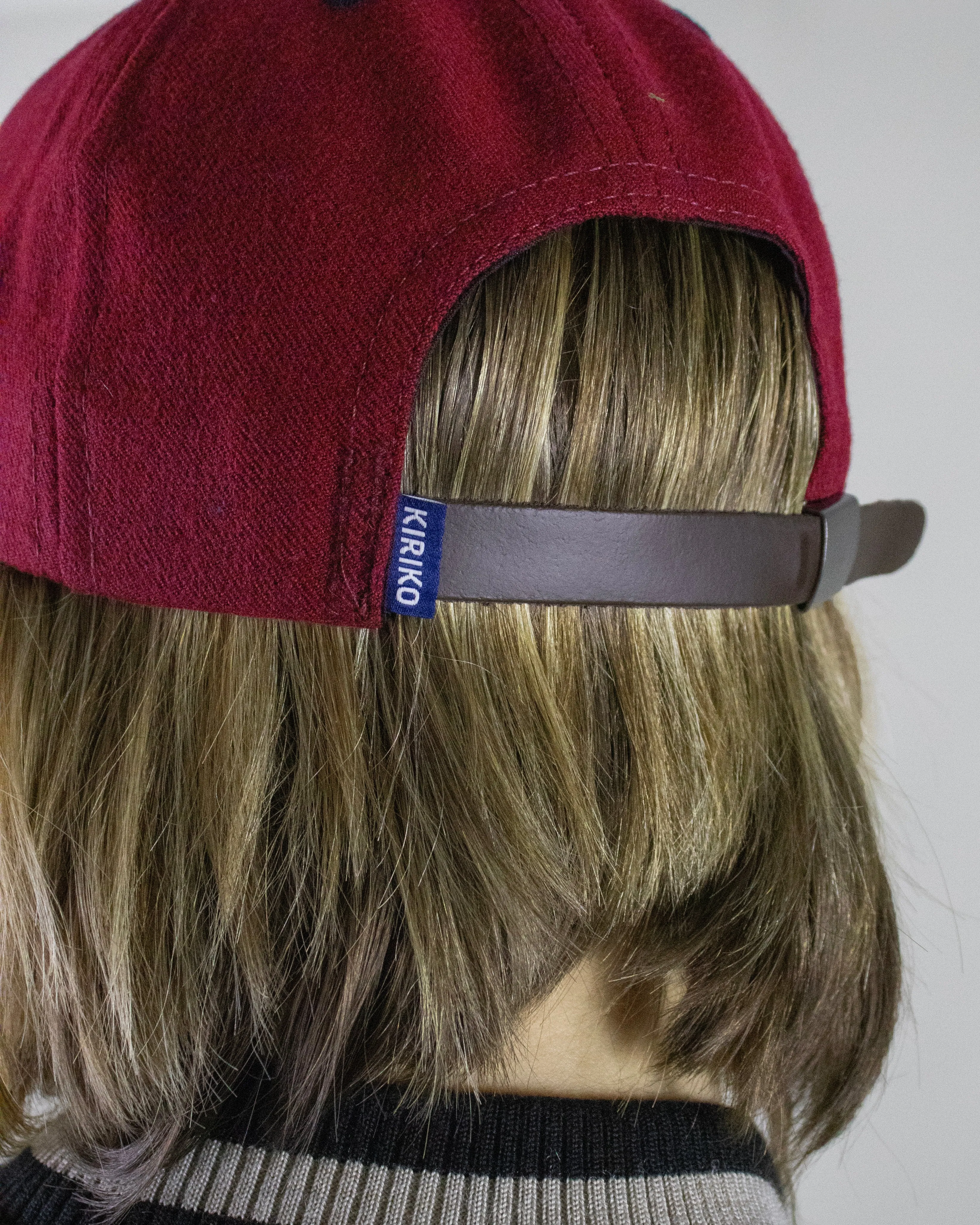 Kiriko Original Cap, 6-Panel, Indigo Sashiko, Cardinal with Kuma Patch sold by Kiriko product image thumbnail 4
