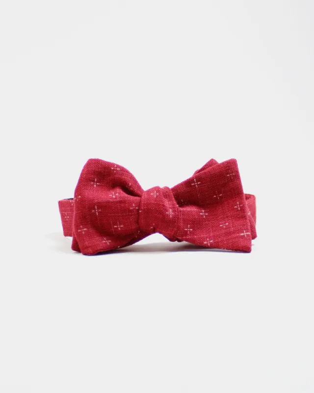 Bow Tie Red Kagasuri made by Kiriko