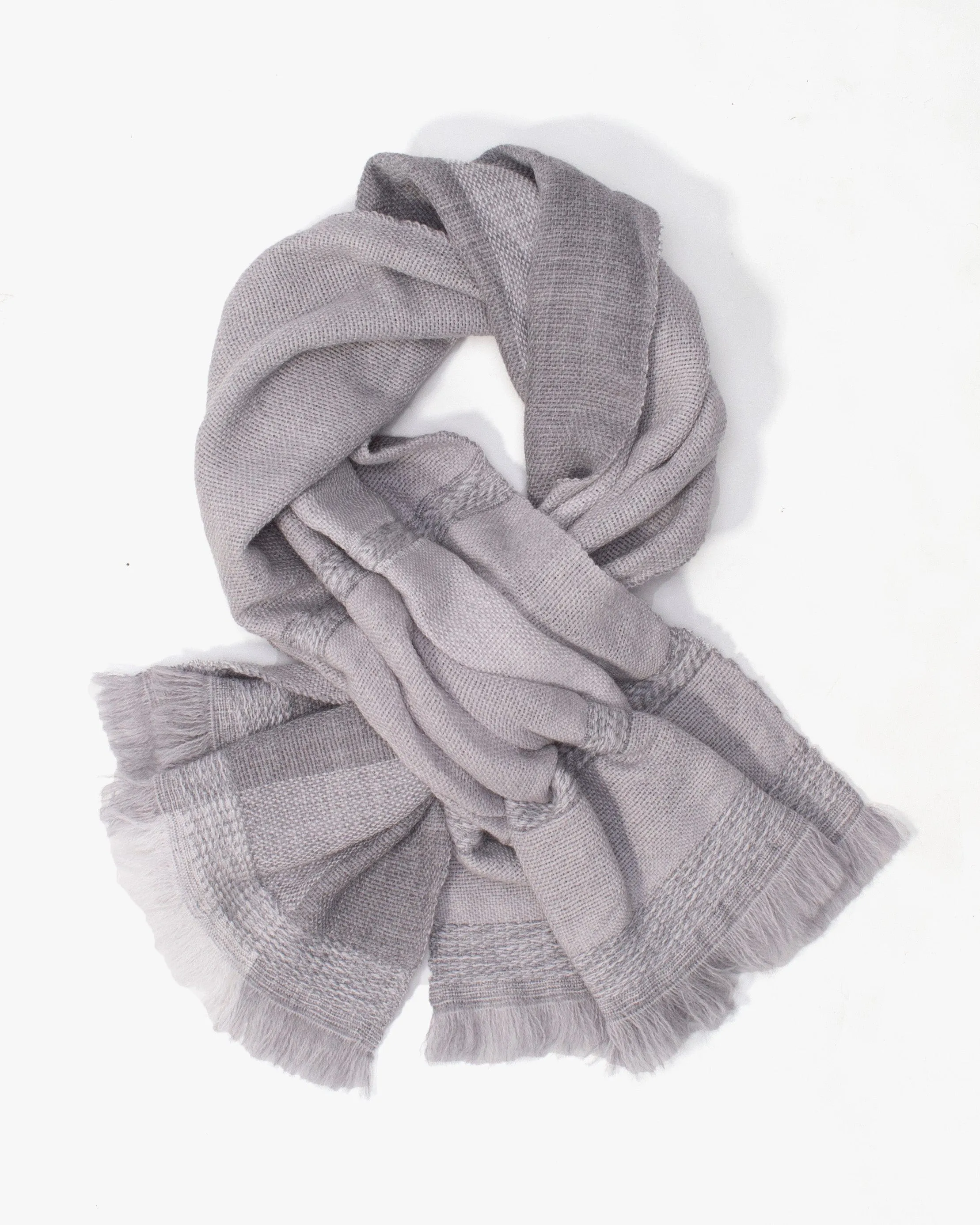 Kobo Oriza Scarf, Easy Knot, Light Grey sold by Kiriko