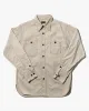 Japanese Repro Work Shirt, Custom Chain Stitched Long Sleeve Button-Up, Cream sold by Kiriko