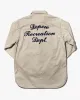 Japanese Repro Work Shirt, Custom Chain Stitched Long Sleeve Button-Up, Cream sold by Kiriko