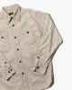 Japanese Repro Work Shirt, Custom Chain Stitched Long Sleeve Button-Up, Cream sold by Kiriko