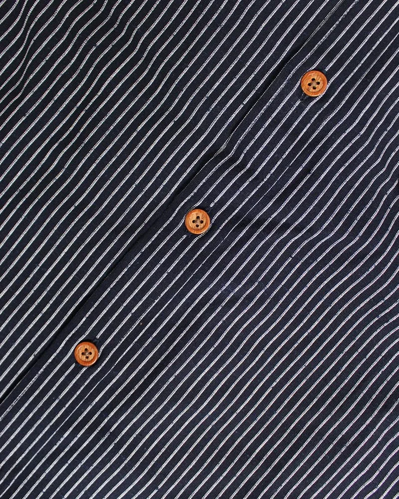 ToK Shirt, Long Sleeve Button-Up, Indigo with White Shima sold by Kiriko product image thumbnail 3