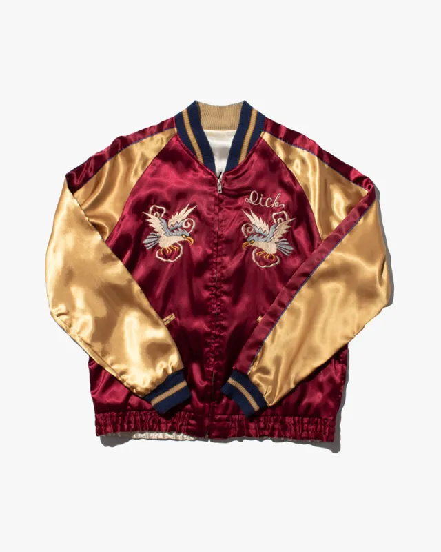 Japanese Repro Souvenir Jacket, Reversible, Toyo Enterprise, Red and Gold Eagle - M sold by Kiriko