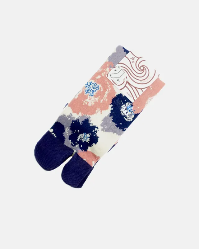 Wa Modern, Tabi Socks, Pink and Purple, Abstract Tsubaki (S/M) sold by Kiriko