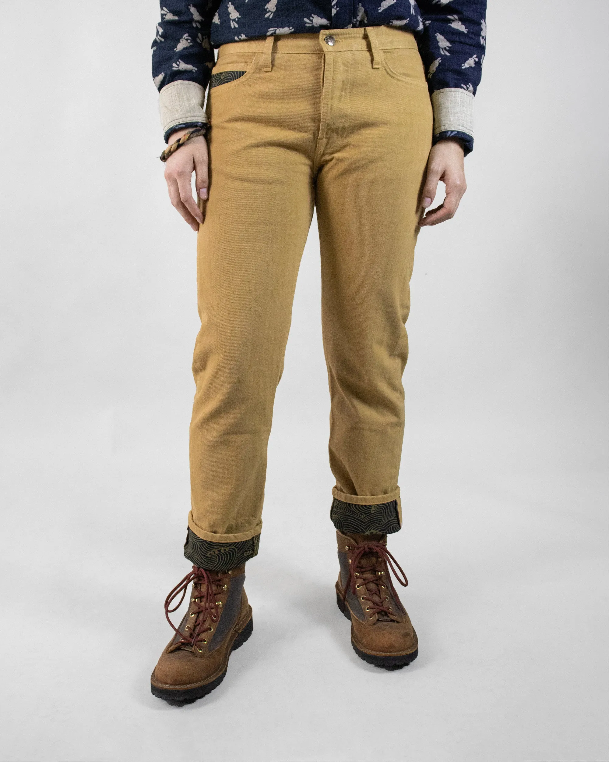 Kiriko Original Denim Jeans, US Made Custom Dyed Premium Selvedge, Ochiba-Iro, Nami sold by Kiriko