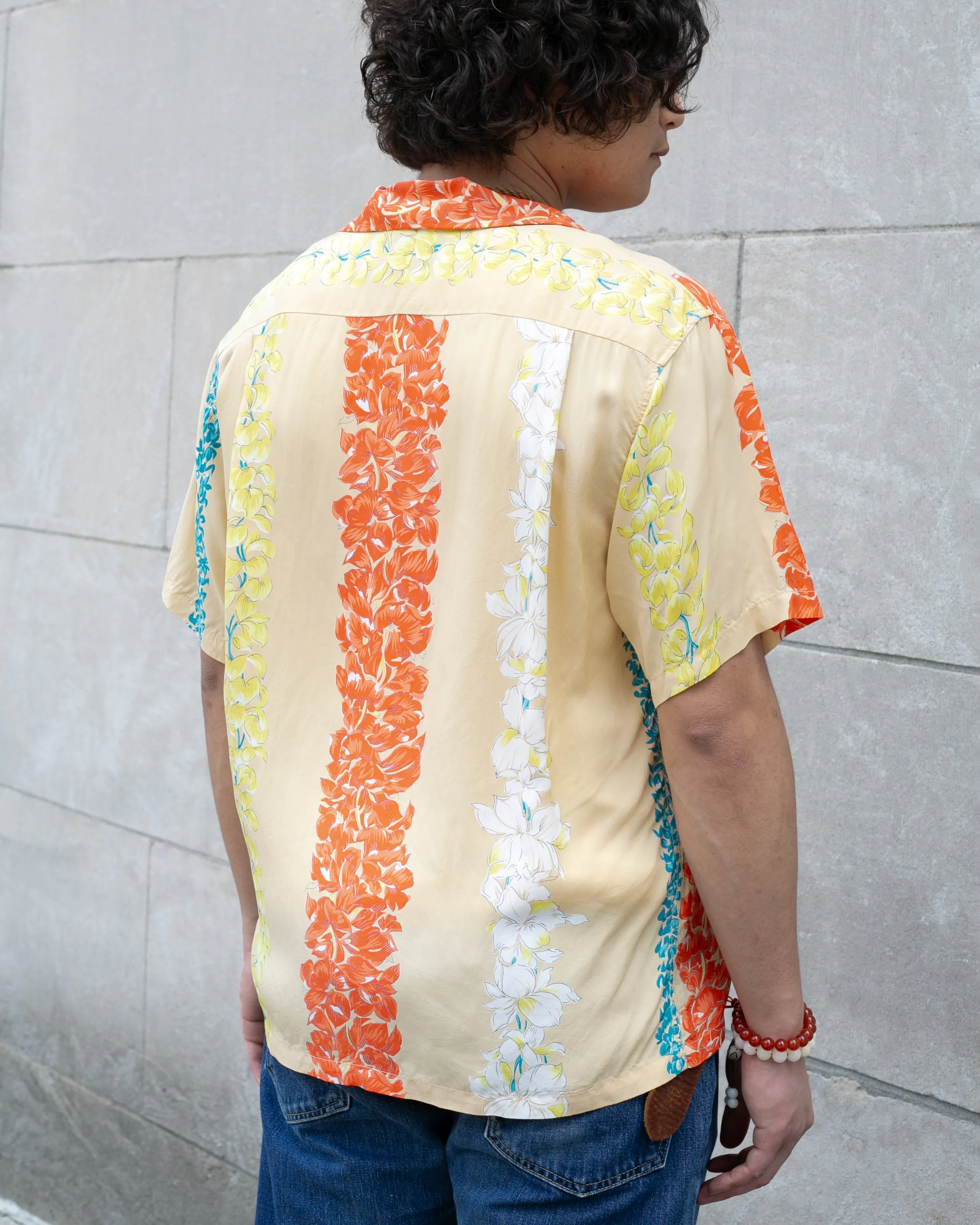 Japanese Repro Shirt, Aloha Short Sleeve, Sun Surf Brand, Cream and Orange Floral - M sold by Kiriko product image thumbnail 3