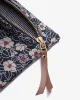 Flat Medium Zipper Pouch, Indigo Small Tsubaki sold by Kiriko