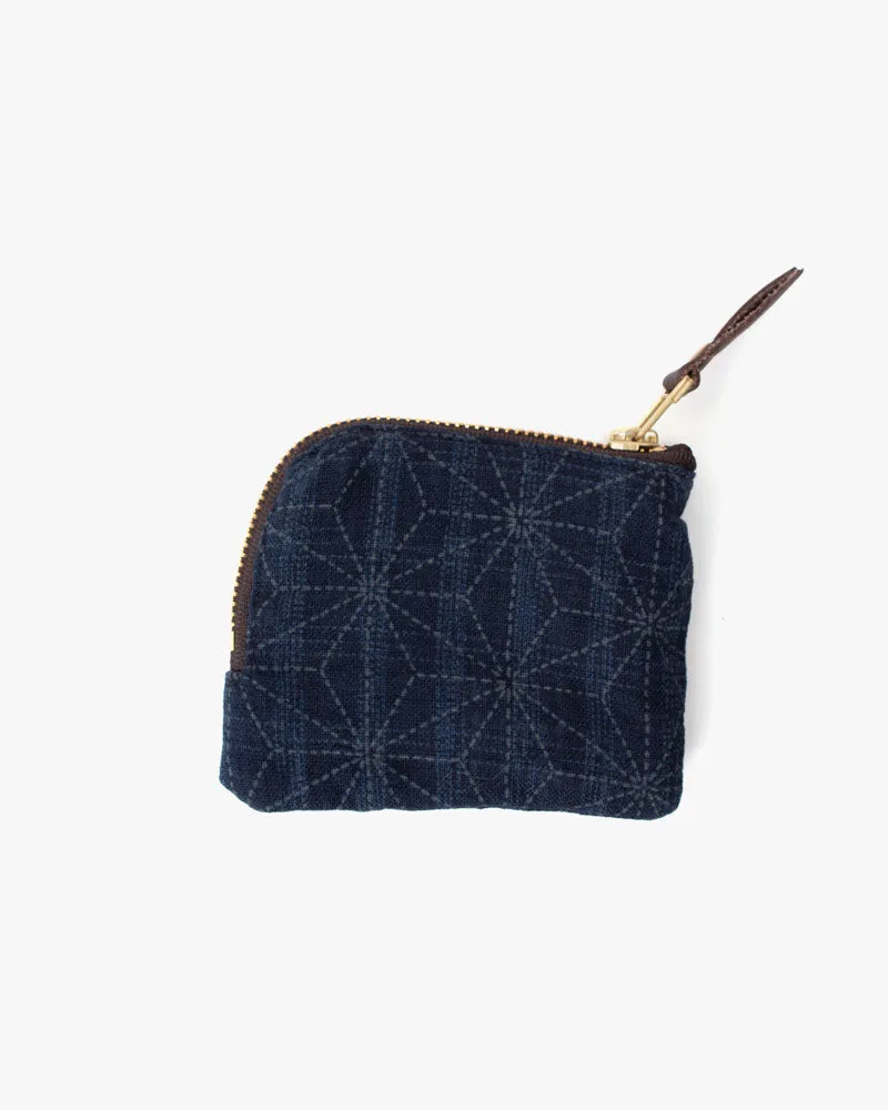 Kiriko Original Zipper Wallet, Dotted Indigo Asanoha and Shima sold by Kiriko product image thumbnail 2