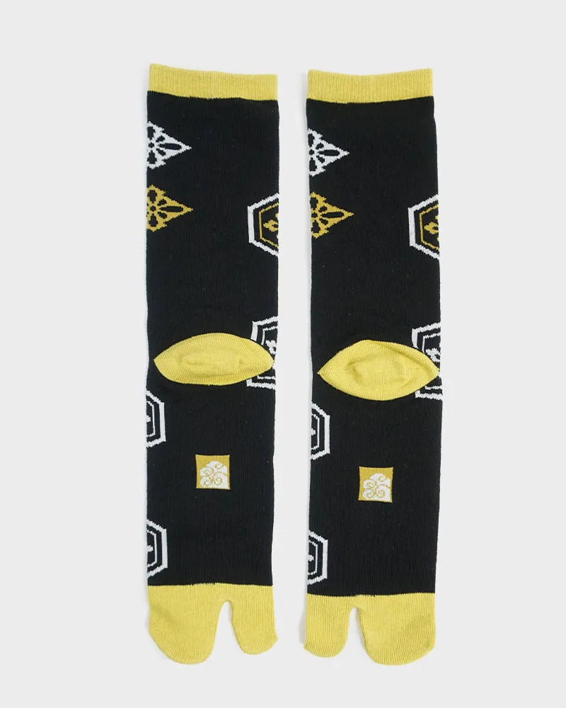 Wa Modern, Tabi Socks, Crew, Kikkou, Black and Yellow - (M/L) sold by Kiriko product image thumbnail 3