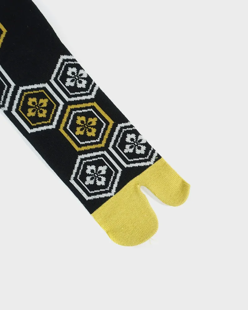 Wa Modern, Tabi Socks, Crew, Kikkou, Black and Yellow - (M/L) sold by Kiriko product image thumbnail 4