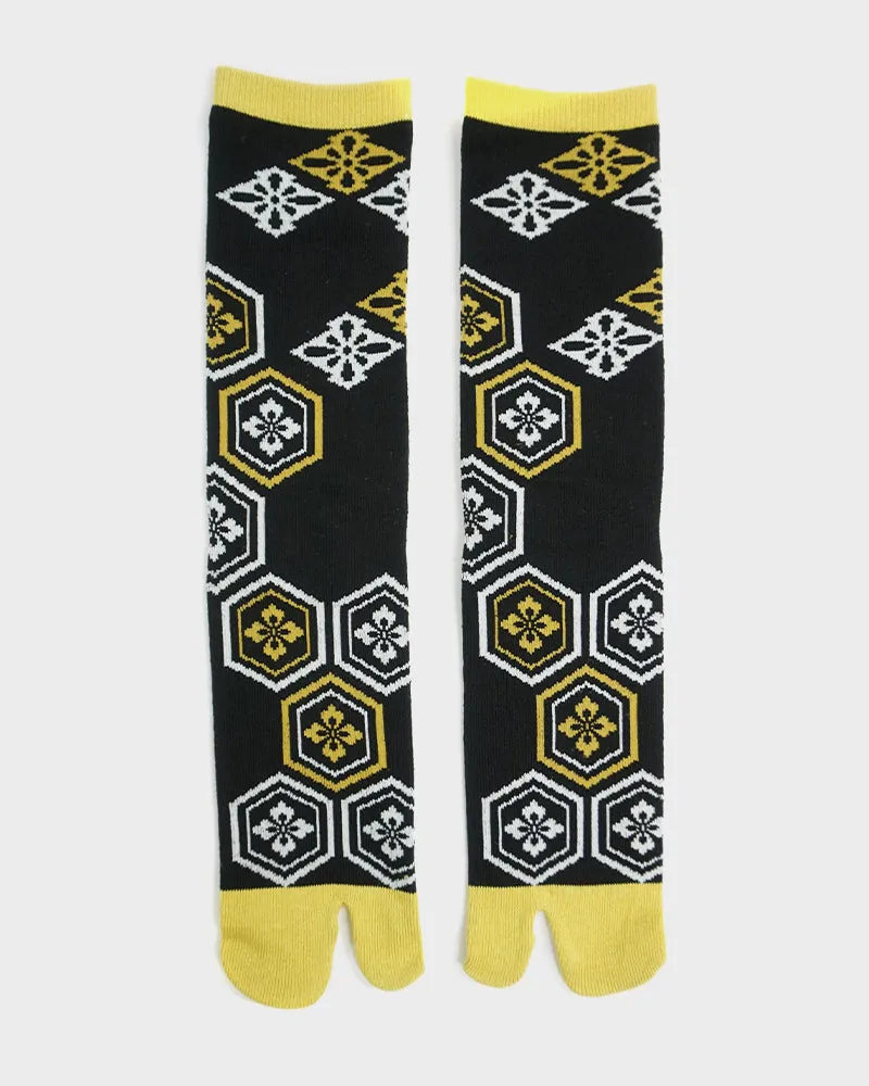 Wa Modern, Tabi Socks, Crew, Kikkou, Black and Yellow - (M/L) sold by Kiriko product image thumbnail 2