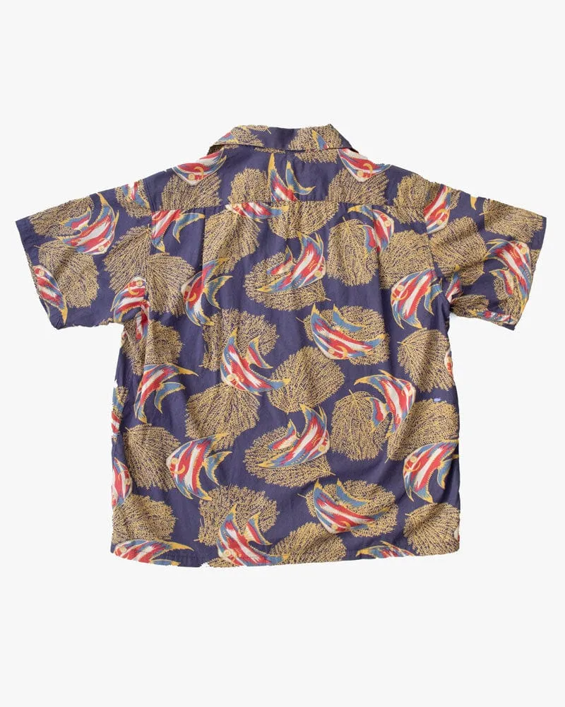 Japanese Repro Shirt, Aloha Short Sleeve, Land Of Aloha Brand, Purple Angel Fish - M sold by Kiriko product image thumbnail 3