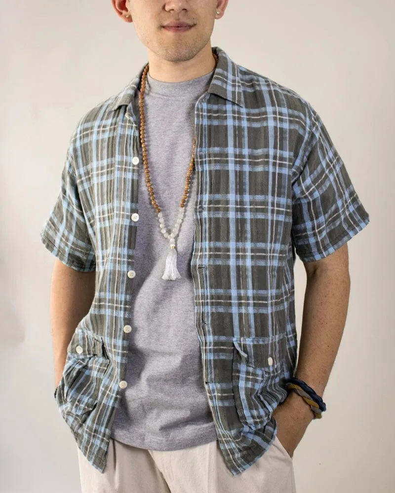 Japanese Repro Shirt, Short Sleeve, Style Eyes Brand, Plaid - L sold by Kiriko