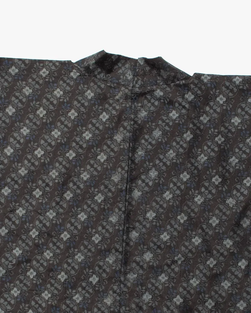 Vintage Haori Jacket, Grey with Blue Vines sold by Kiriko product image thumbnail 4