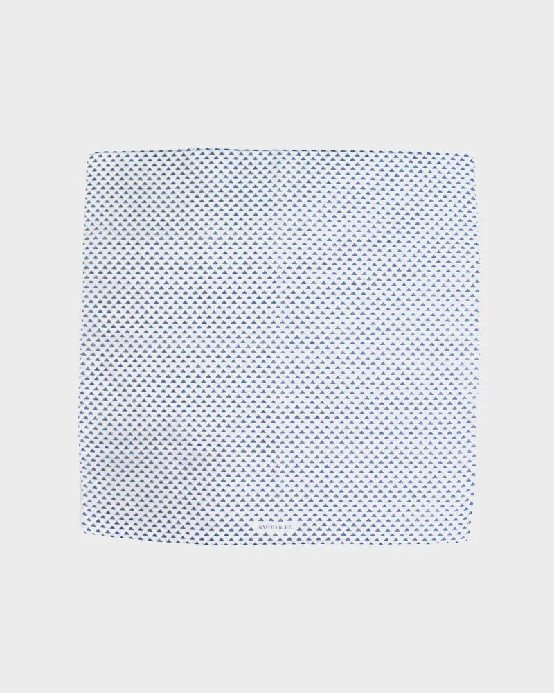 Japanese Handkerchief, Classic, Kyoto Blue, White with Blue Uroko sold by Kiriko product image thumbnail 2