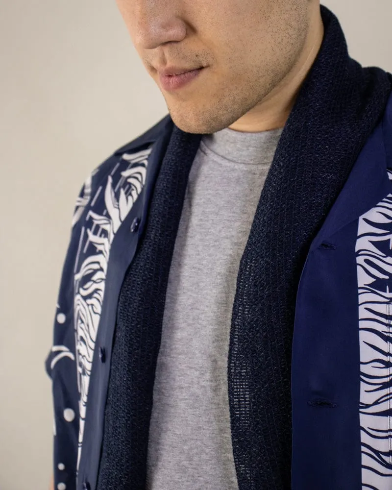 Kobo Oriza Scarf, Open Weave Rami, Navy sold by Kiriko product image thumbnail 2