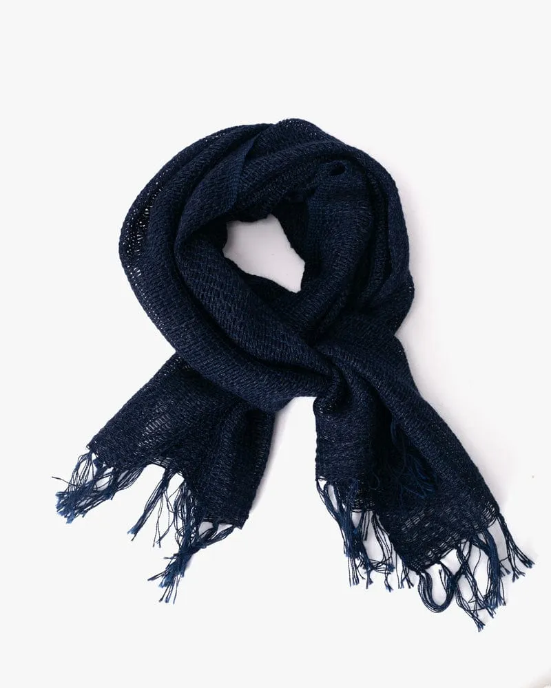 Kobo Oriza Scarf, Open Weave Rami, Navy sold by Kiriko product image thumbnail 5