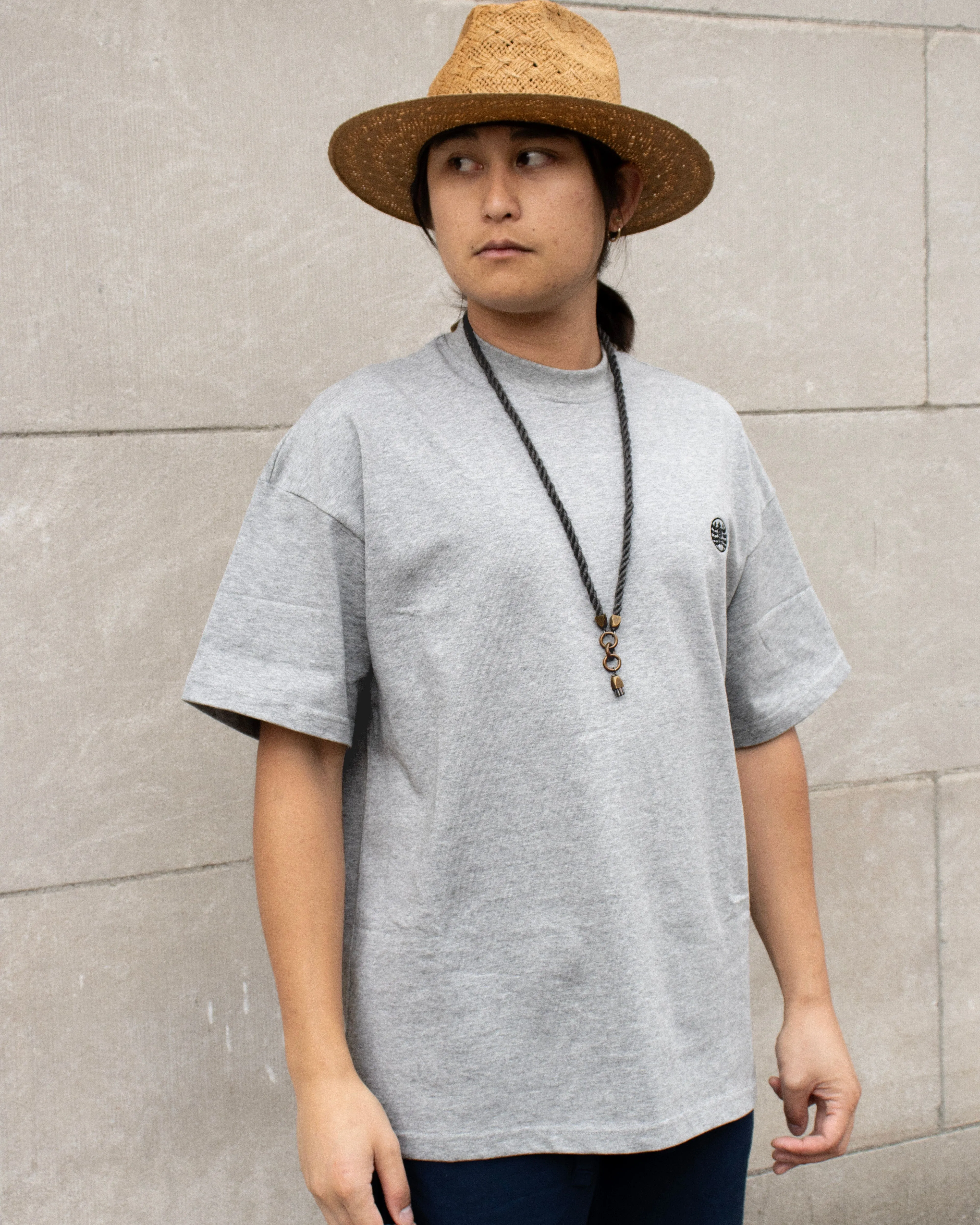 Kiriko Original Oversized Tee, 8oz Cotton, Gray with Black Embroidery sold by Kiriko product image thumbnail 2
