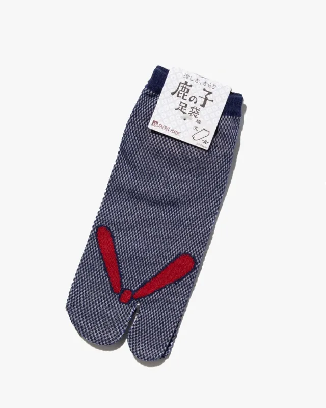 Wa Modern, Tabi Socks, Ankle, Kanoko Mesh, Blue and Red (S/M) sold by Kiriko