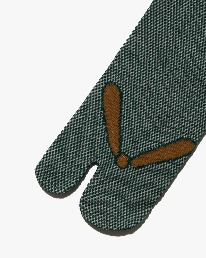 Wa-Modern, Tabi Socks, Ankle, Kanoko Mesh, Green and Mustard (M/L) sold by Kiriko product image thumbnail 4