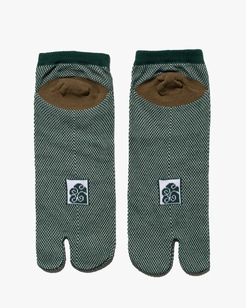 Wa-Modern, Tabi Socks, Ankle, Kanoko Mesh, Green and Mustard (M/L) sold by Kiriko product image thumbnail 3