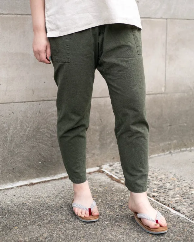 Ennichi Pants, Sappa Kama, Khaki Green sold by Kiriko