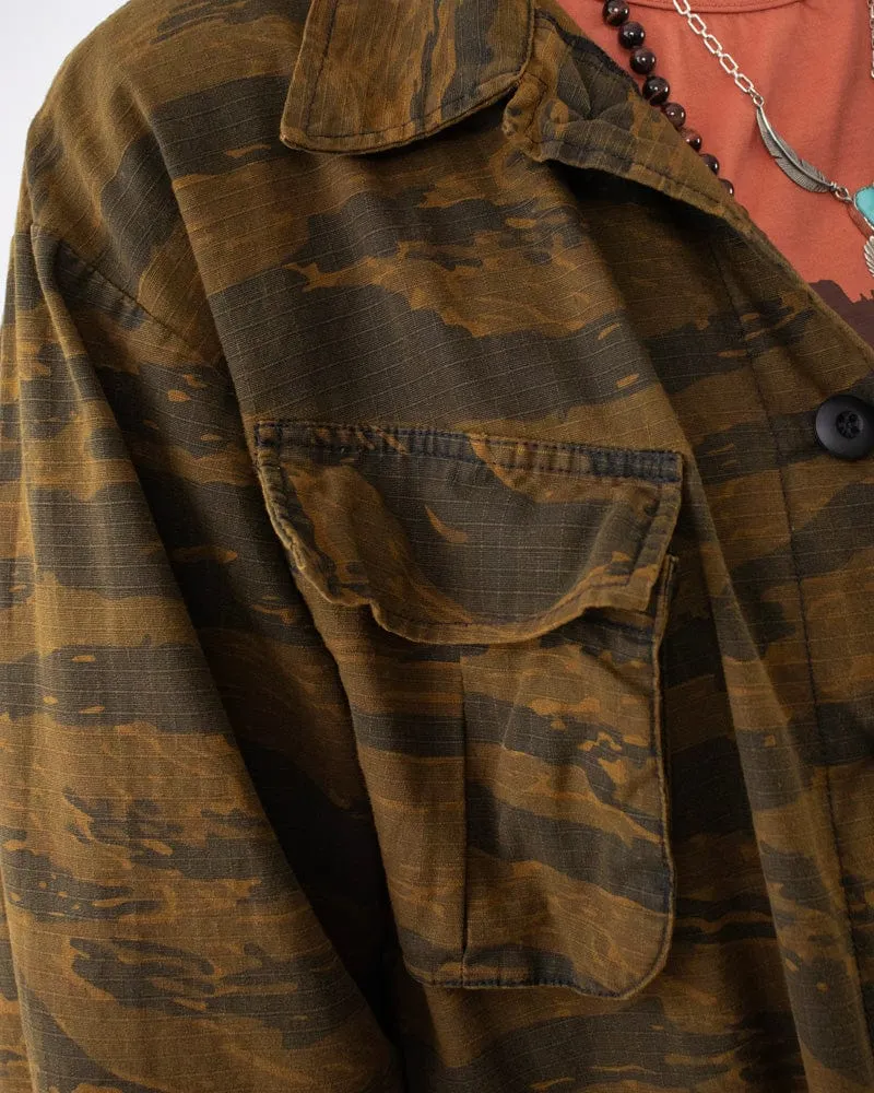 Kiriko Custom, Printed Military Jacket, Ainu, Rip Stop Tiger Camo, Orange Citrine sold by Kiriko product image thumbnail 5