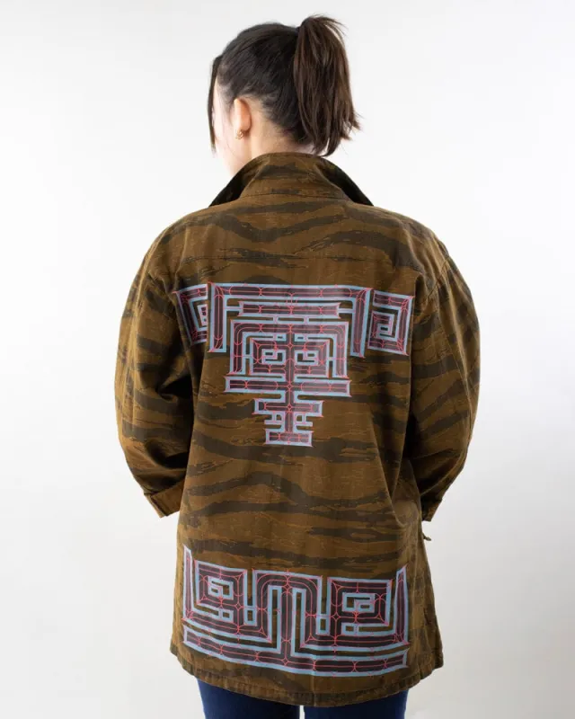 Kiriko Custom, Printed Military Jacket, Ainu, Rip Stop Tiger Camo, Orange Citrine sold by Kiriko