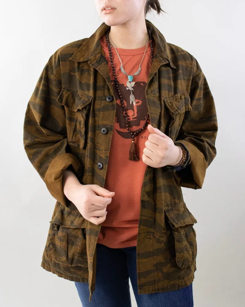 Kiriko Custom, Printed Military Jacket, Ainu, Rip Stop Tiger Camo, Orange Citrine sold by Kiriko product image thumbnail 4