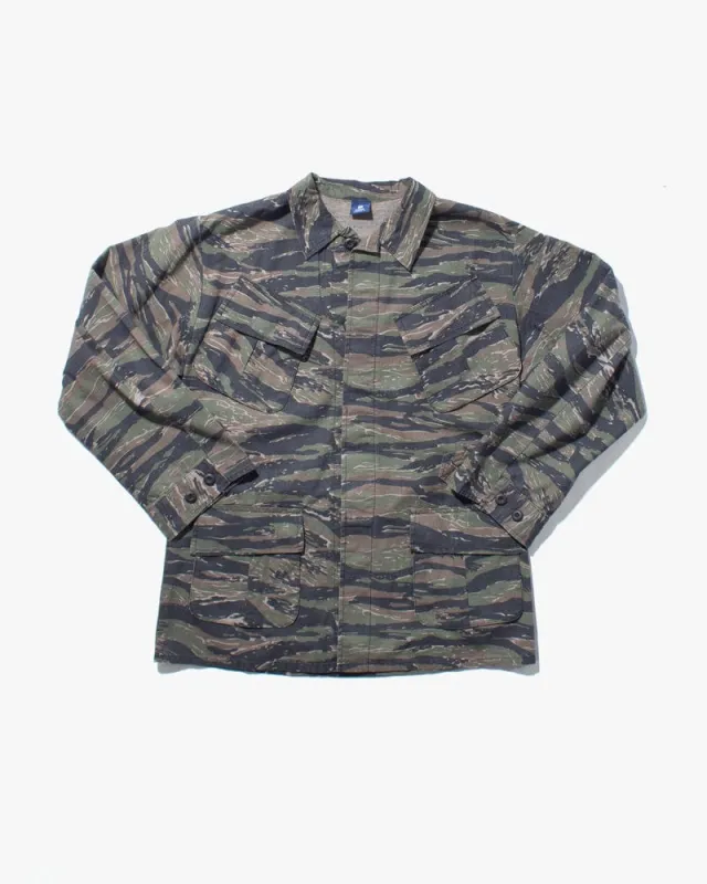 Kiriko Custom, Printed Military Jacket, Ainu, Rip Stop Tiger Camo, Green sold by Kiriko