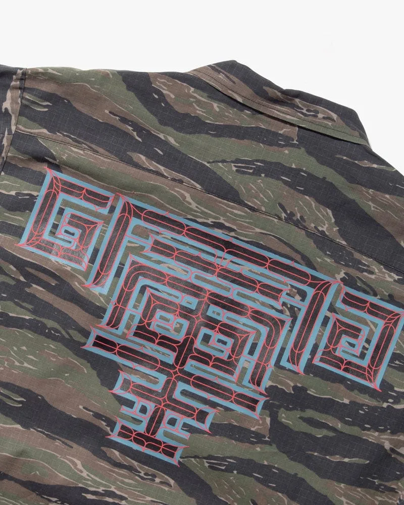 Kiriko Custom, Printed Military Jacket, Ainu, Rip Stop Tiger Camo, Green sold by Kiriko product image thumbnail 5