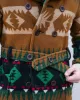 Japanese Repro Blanket Coat w/ Belt, Jelado Brand, Wool, Brown and Green - 38 sold by Kiriko