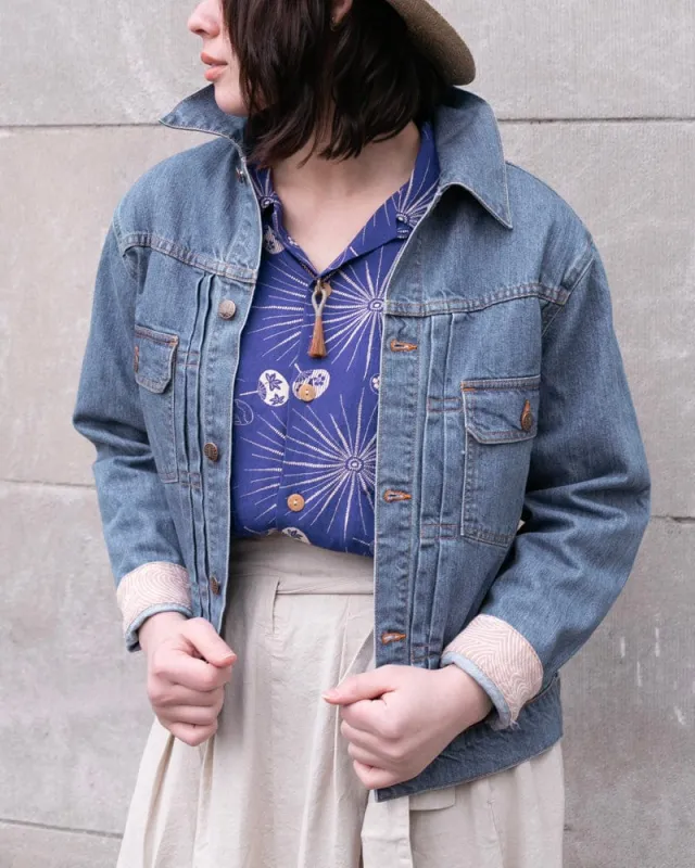 Kiriko Original Denim Jacket, Type II, Bleached Nami sold by Kiriko