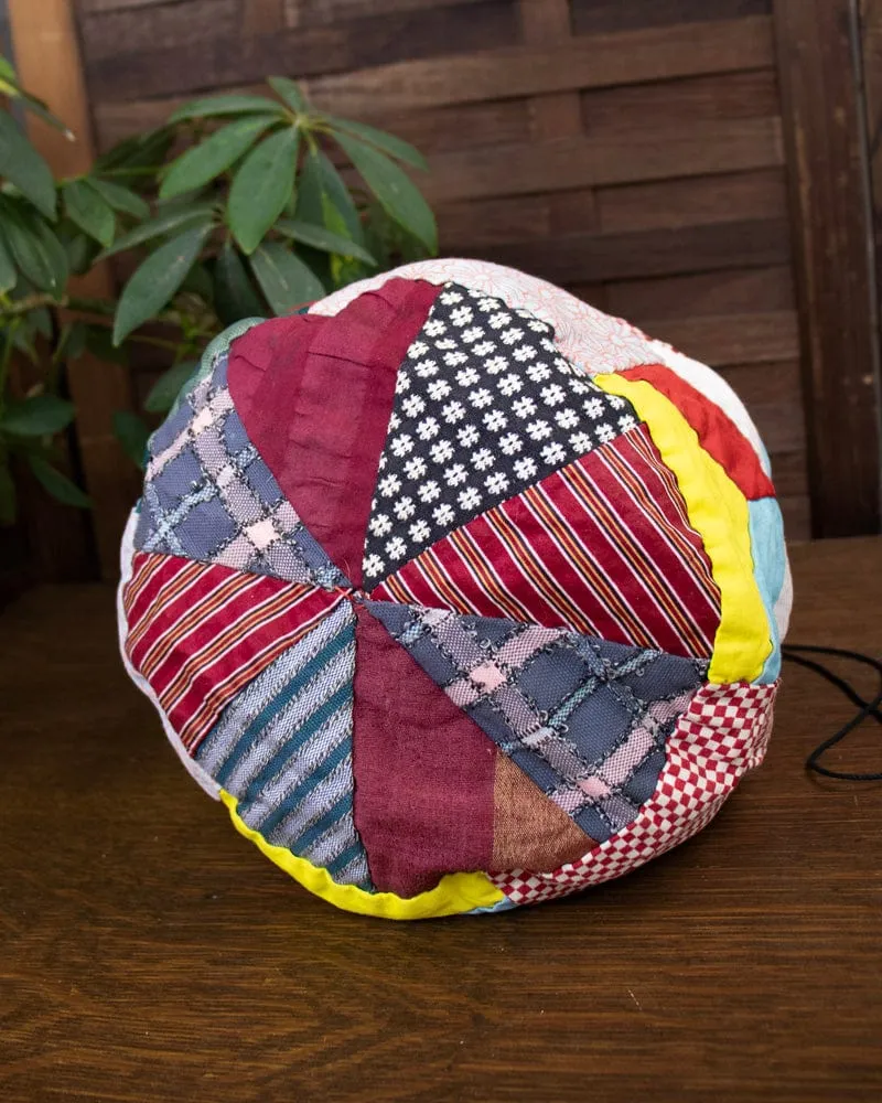 Vintage Bag, Kinchaku, Reversible Colorful Patchwork and Stripes sold by Kiriko product image thumbnail 4