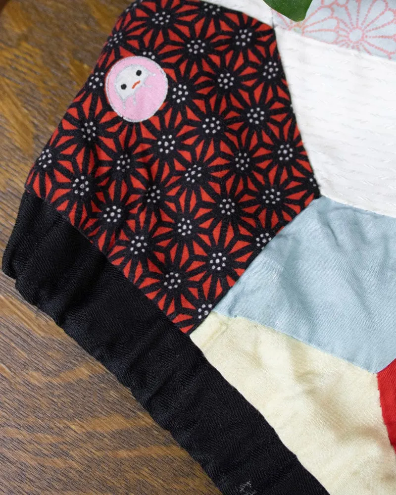 Vintage Bag, Kinchaku, Reversible Colorful Patchwork and Stripes sold by Kiriko product image thumbnail 5