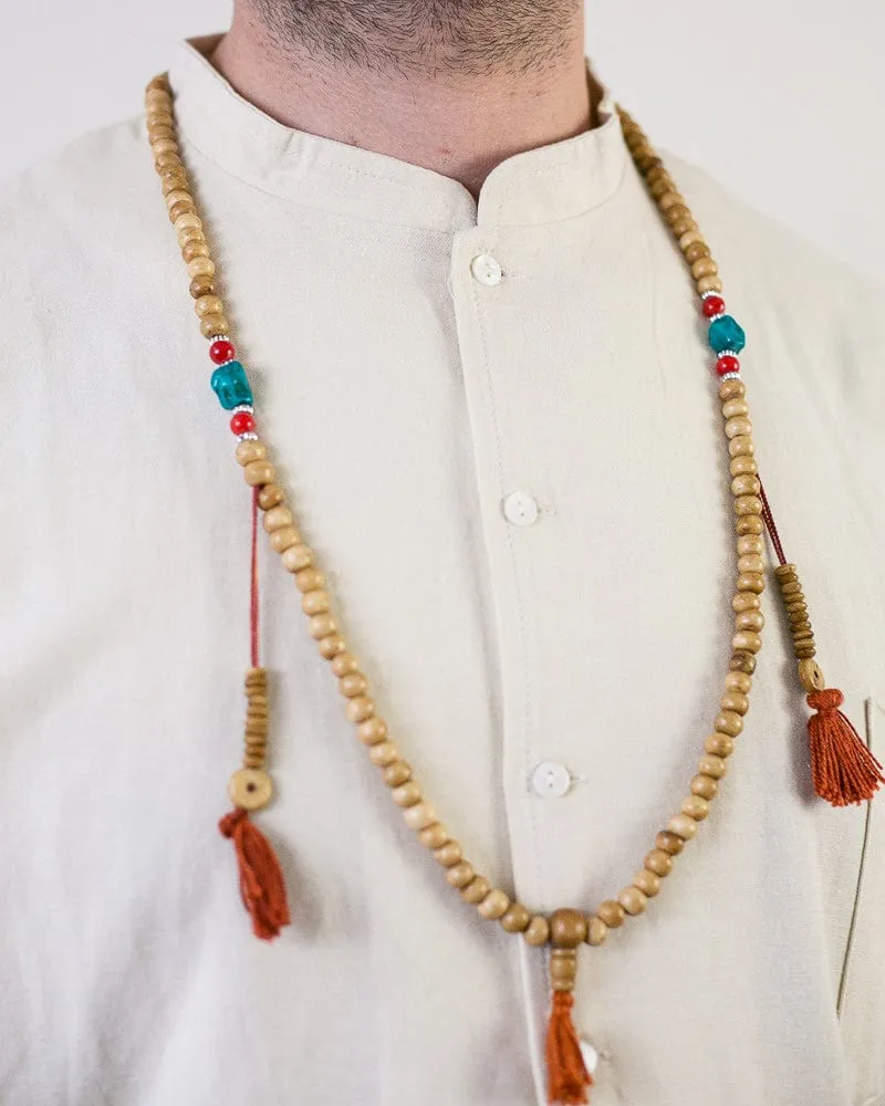 Wa-Modern Shirt, Long Sleeve Button-Up, Mandarin Collar, Cream sold by Kiriko product image thumbnail 2