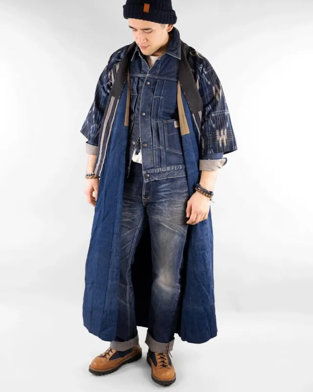 Vintage Noragi Jacket, Reversible, Shima and Kamon Crest sold by Kiriko