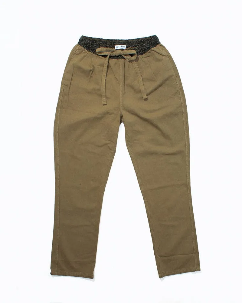 Kiriko Original Pants, Raku, Khaki Asanoha sold by Kiriko product image thumbnail 4