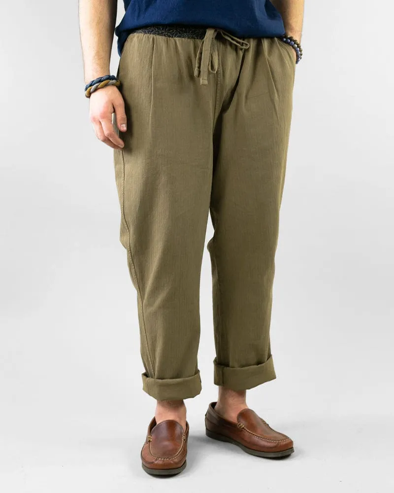 Kiriko Original Pants, Raku, Khaki Asanoha sold by Kiriko product image thumbnail 2