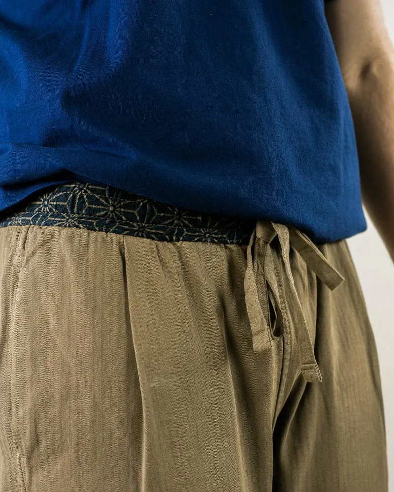 Kiriko Original Pants, Raku, Khaki Asanoha sold by Kiriko