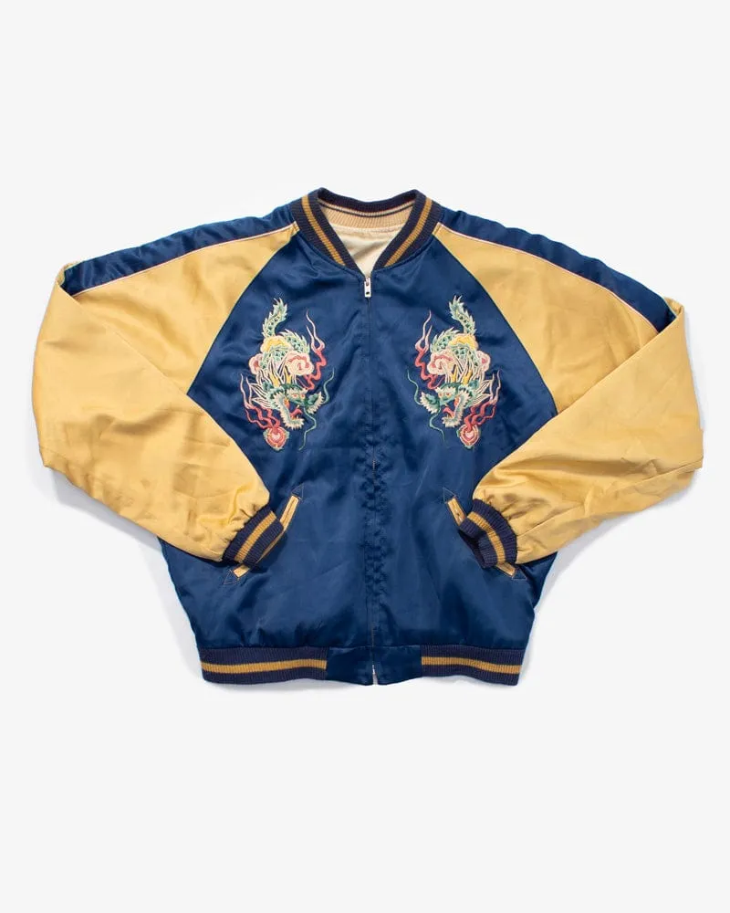 Japanese Repro Souvenir Jacket, Toyo Enterprise Brand, Reversible Blue and Yellow Okushiri-Shima Japan - L sold by Kiriko product image thumbnail 5